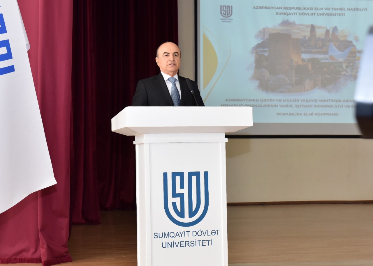 Sumqayıtda “Şəhərsalma və Memarlıq İli”nə həsr olunmuş konfrans keçirilib - FOTOLAR